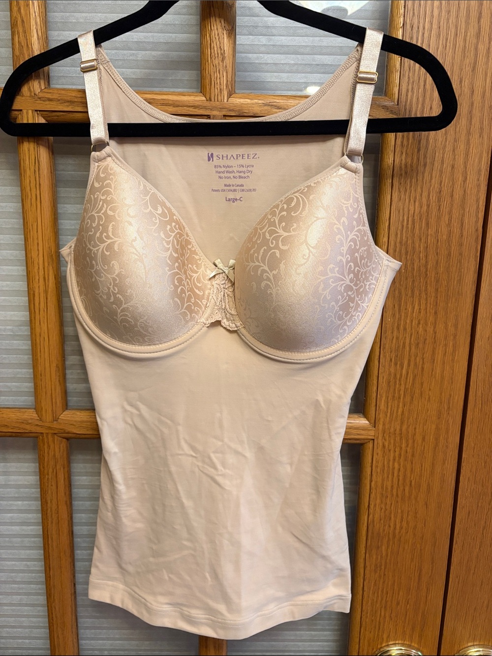 EUC Shapeez Women's Shaping Camisole Built-In Bra in Beige